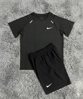 Black Runner Shorts+Shirt set
