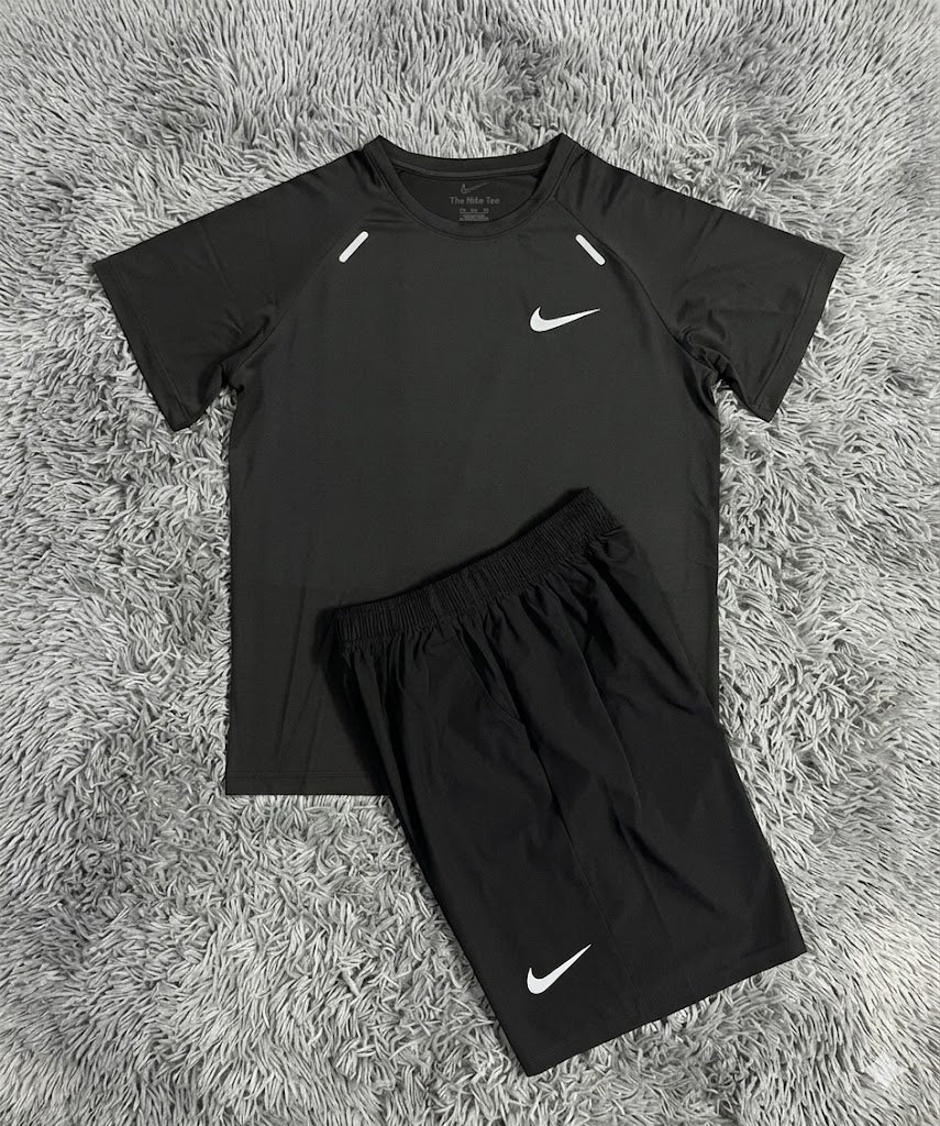 Black Runner Shorts+Shirt set