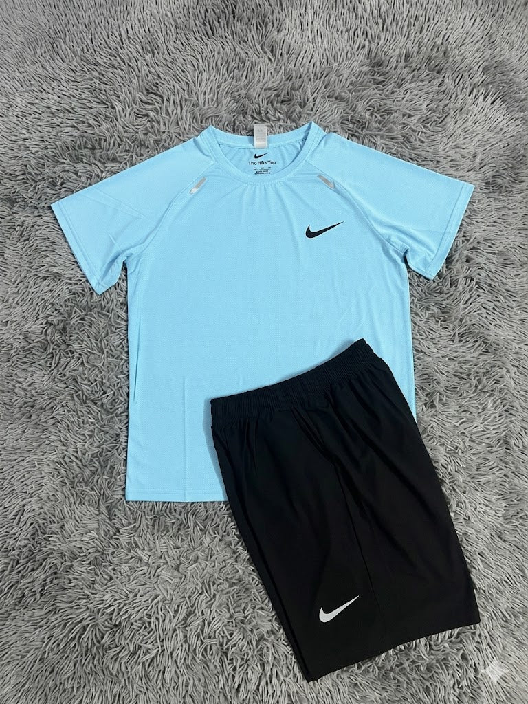 Light Blue Runner Shorts+Shirt set
