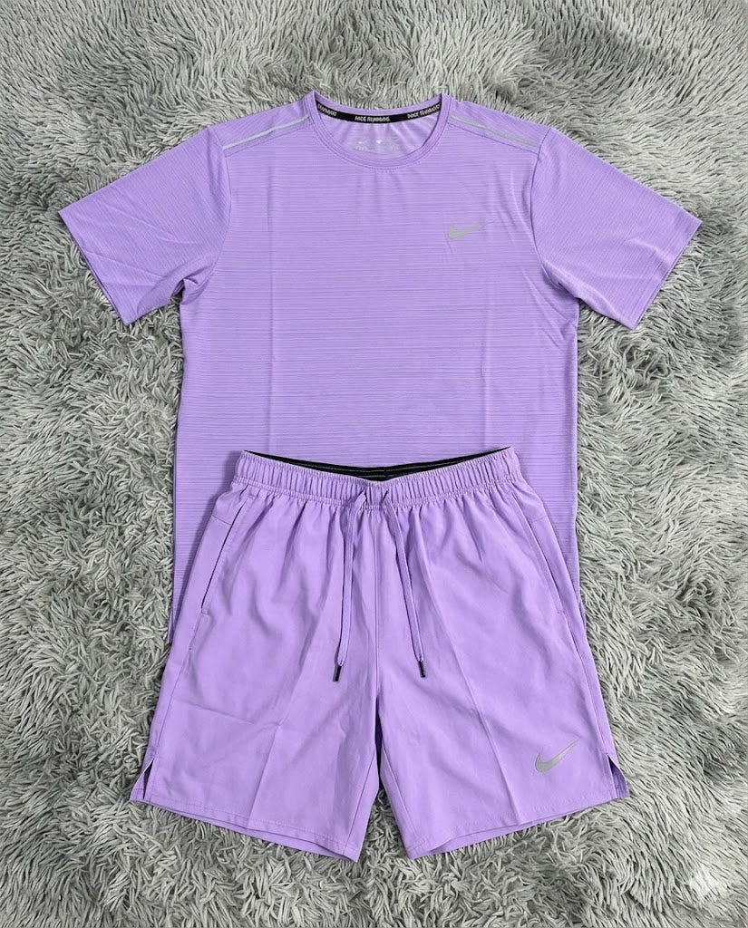 Purple Miler Shorts+Shirt set