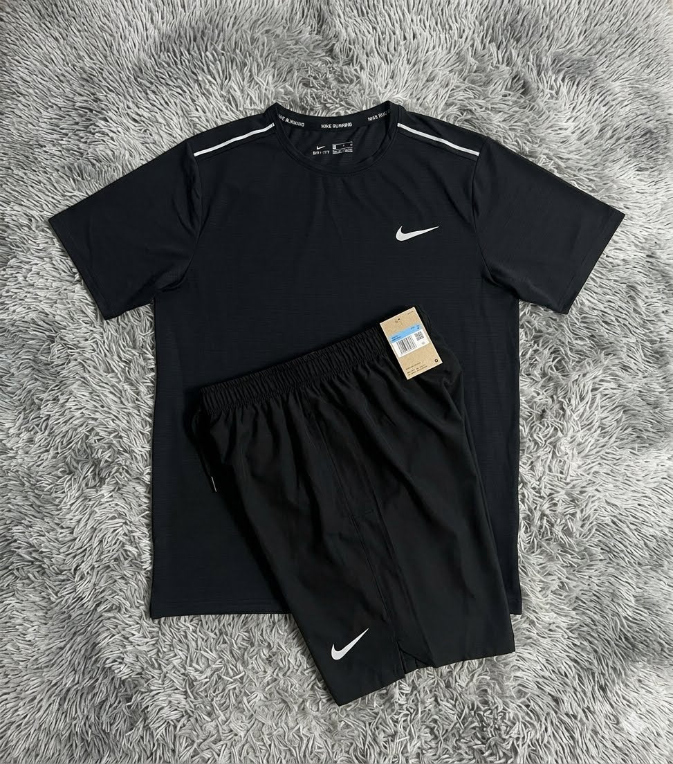 Black Miler Shorts+Shirt set