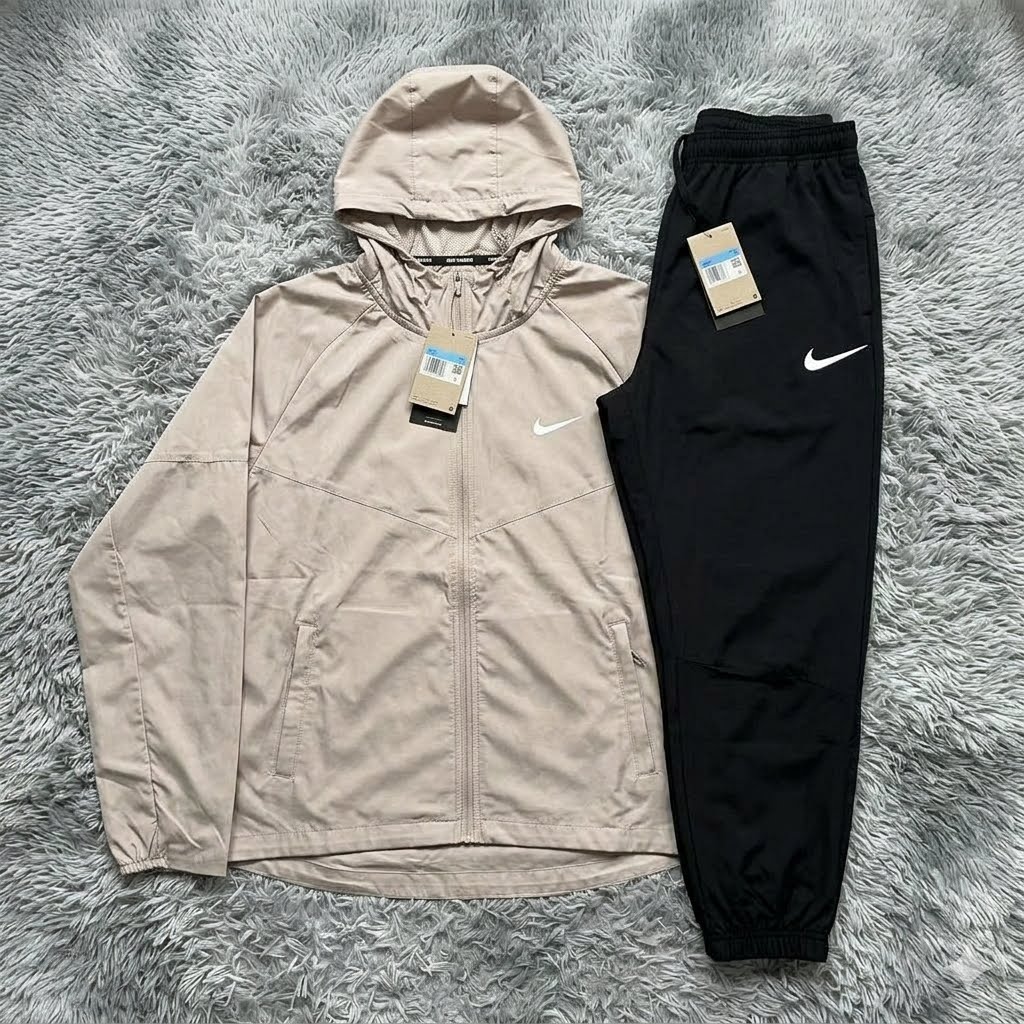 Beige QuickDry Windbreaker + Jogger Set