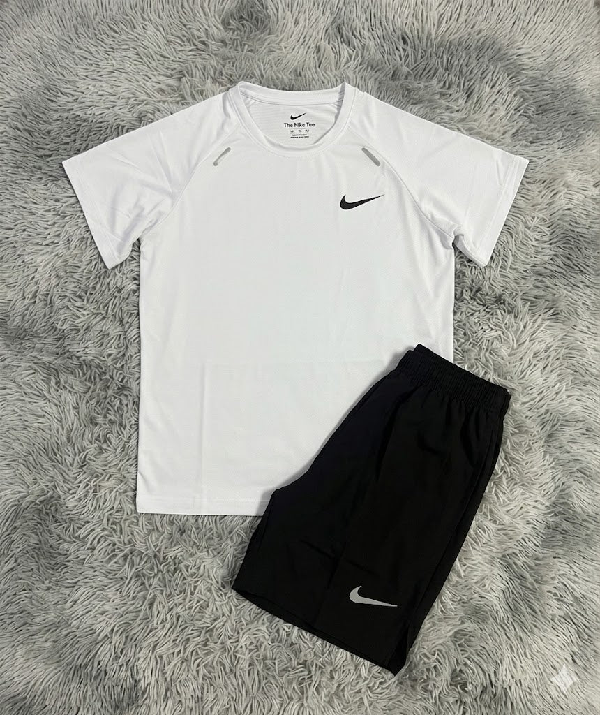 White Runner Shorts+Shirt set