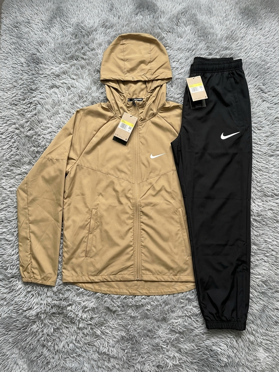 Khaki/Desert Sand QuickDry Windbreaker + Jogger Set