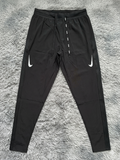 Black Double-Stripe Runners QuickDry Performance Pants